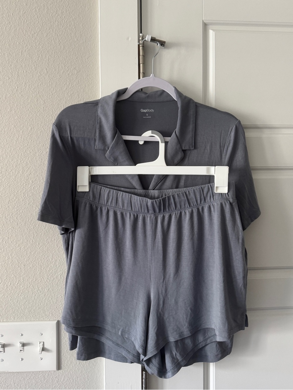 Women's Gray Pajama Shirt & Shorts Set